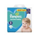 Pañales Active Baby No. 5, 11-16 kg, 64 piezas, Pampers