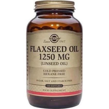 Solgar Aceite de Linaza (Aceite de Linaza) 1250mg 100 cápsulas blandas Sin sabor