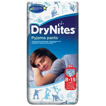 Pañales DryNites para niños, 8-15 años, 27-57 kg, 9 unidades, Huggies