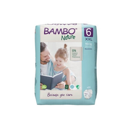 Scutece Eco Friendly Nr. 6, +16 kg, 20 bucati, Bambo Nature