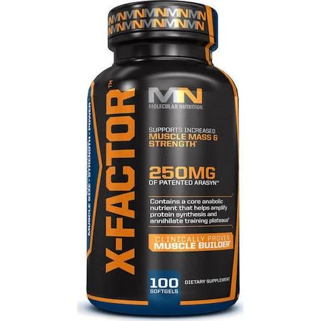Molecular Nutrition X-Factor 250mg Supliment pentru Antrenament & Întărirea Testosteronului 100 softgels