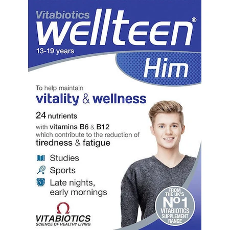 Vitabiotics Wellteen Him Multivitamină pentru Energie & Întărirea Sistemului Imunitar 30 Tablete
