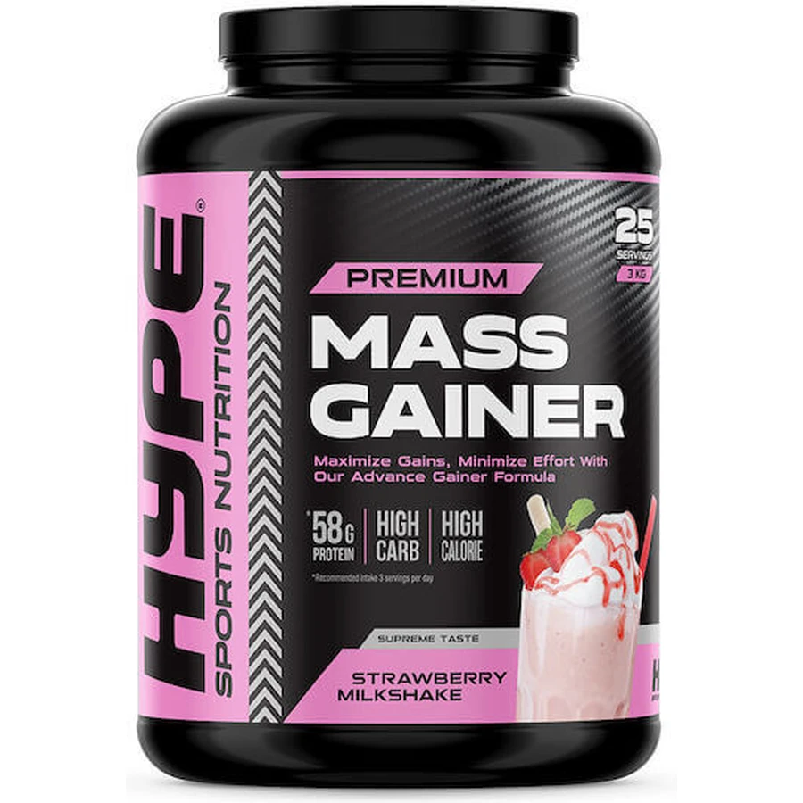 Hype Supplements Premium Mass Gainer o smaku truskawkowego koktajlu mlecznego 3kg: ceny i cechy
