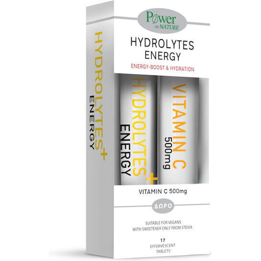 Power Of Nature Hydrolytes Energy & Vitamin C 500mg 2x18,5 tabletka musująca: ceny i cechy