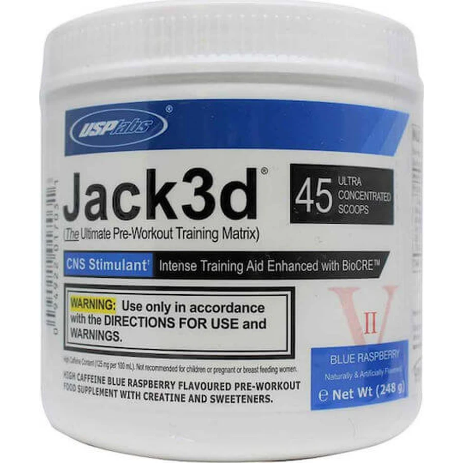 USP Labs Jack3d Supliment Pre Workout 248gr Zmeură albastră
