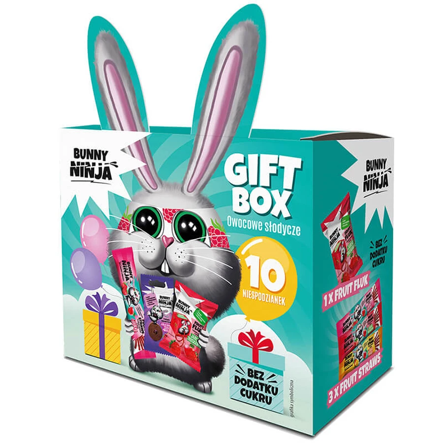 Coffret Bunny Ninja, bonbons aux fruits, 108 g