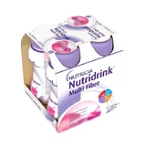 Nutridrink Multi Fibre Strawberry flavor 4×200 ml, drink for medical use