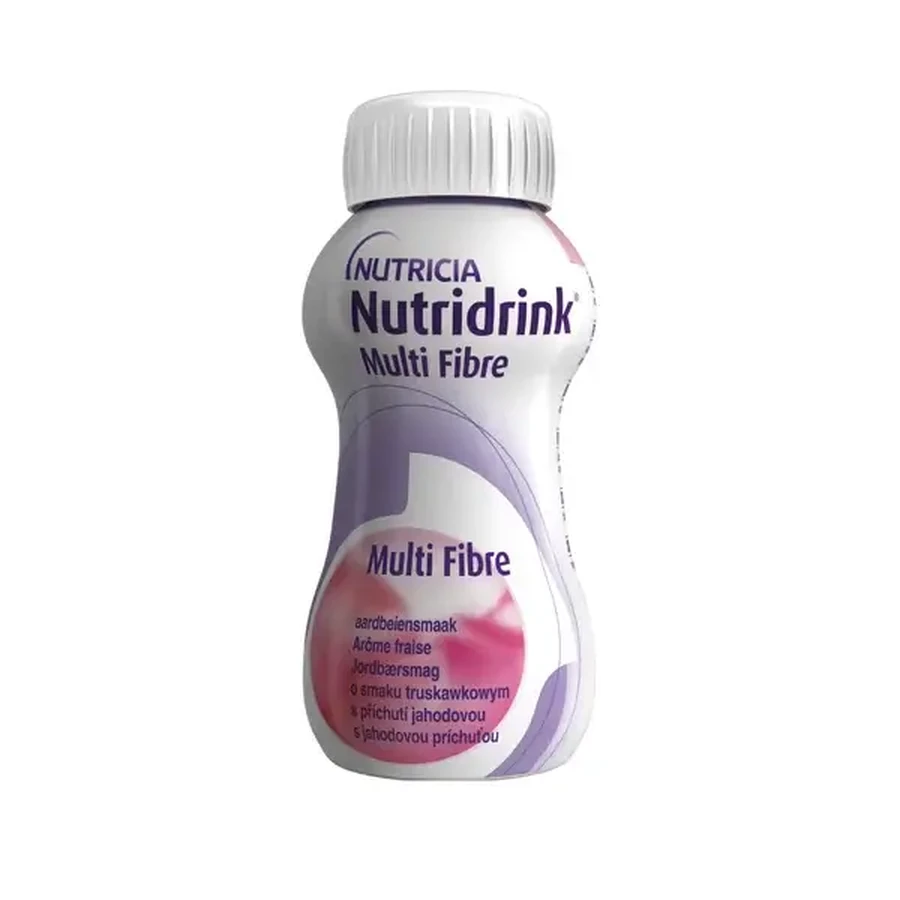 Nutridrink Multi Fibre sabor fresa 4×200 ml, bebida para uso médico