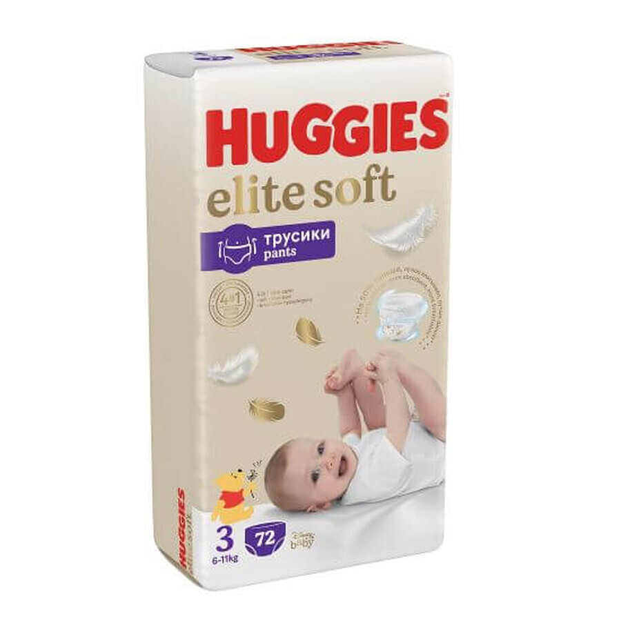 Pañal Elite Soft Nº 3, 6-11 kg, 72 piezas, Huggies