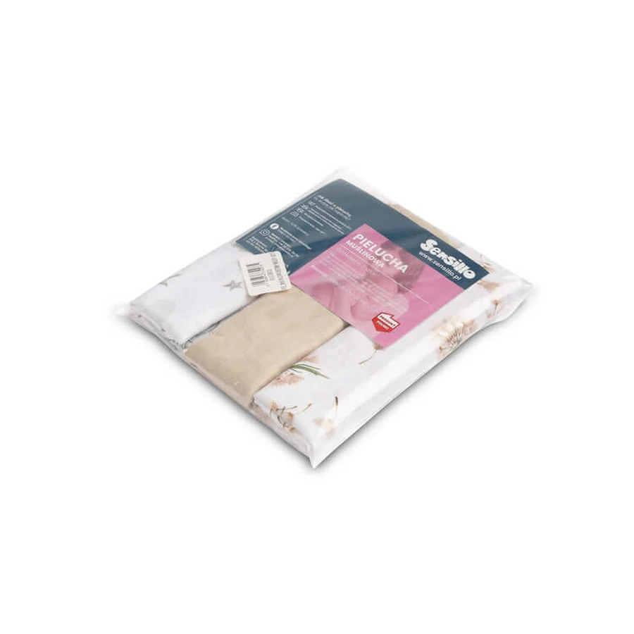 Muslin Diapers Beige Bear 3 Count 70X80 Sm