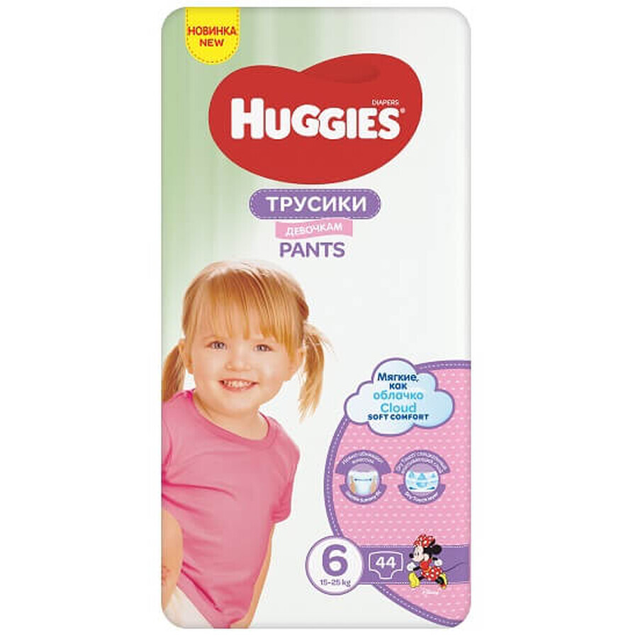 Scutece Pants Girl Nr. 6, 15-25 kg, 44 bucati, Huggies