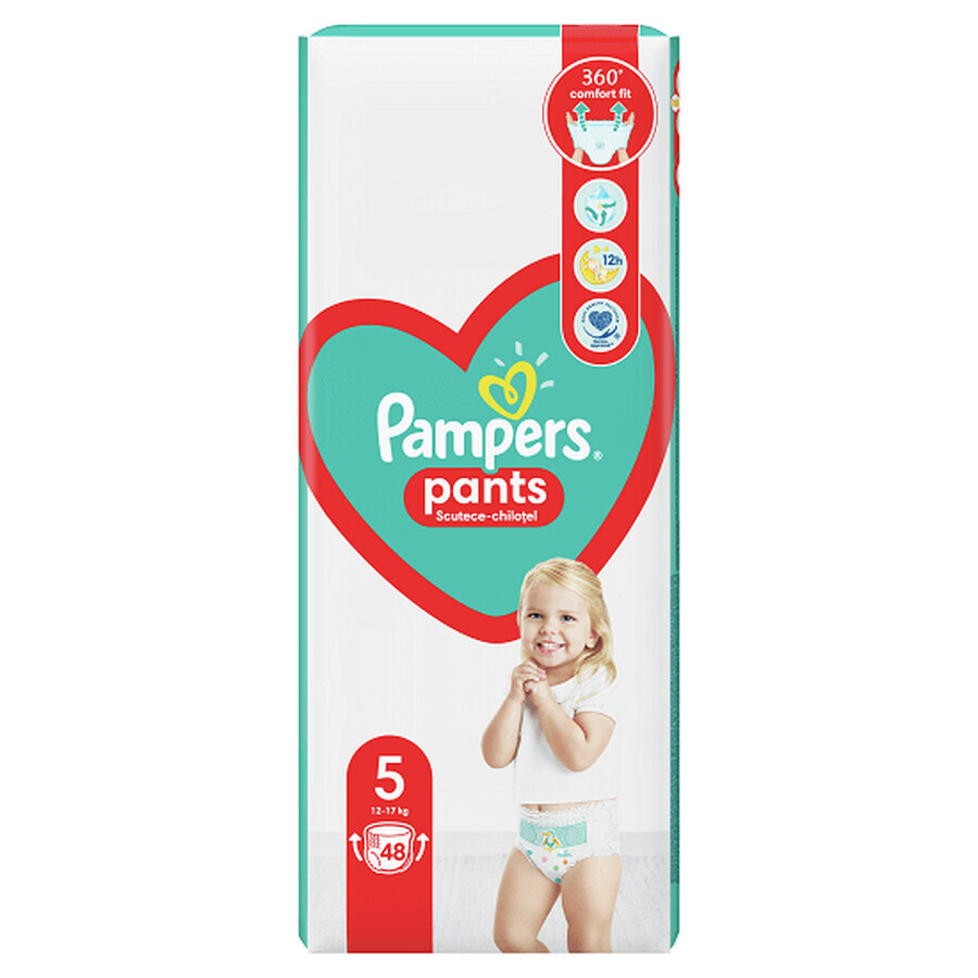 Pantaloni per pannolini Junior n. 5, 12-17 kg, 48 pezzi, Pampers