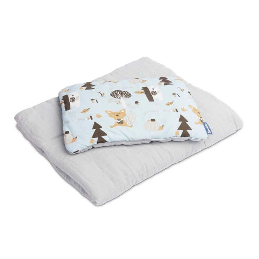 Juego de Cama de Algodón Sensillo Azul