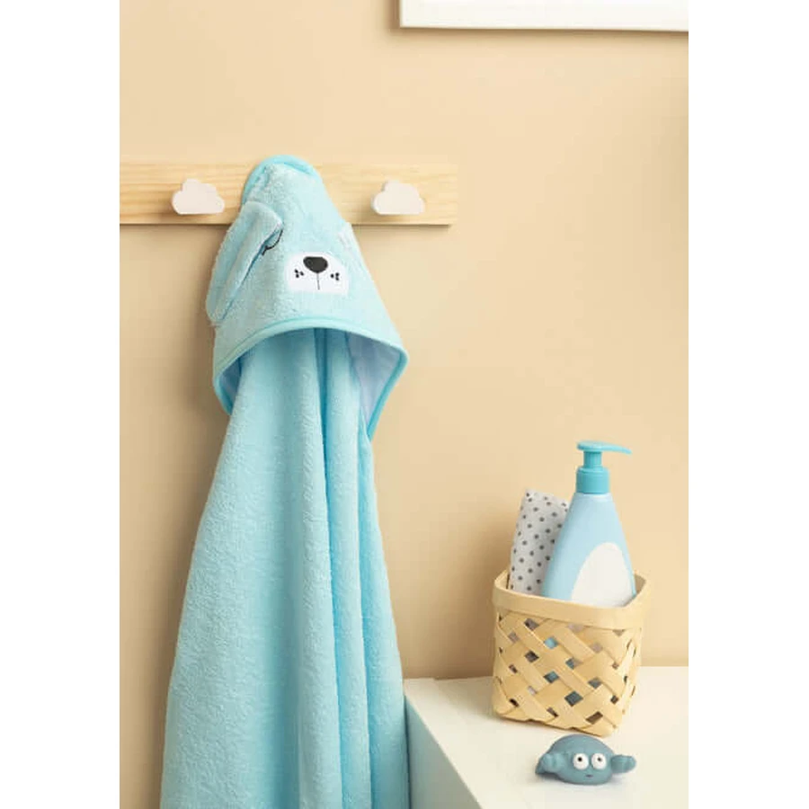 Prosop pentru copii cu glugă 100X100 Sm Dog Blue Sensillo