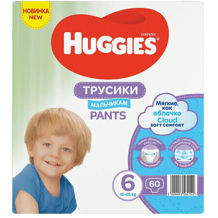 Windelhosen Soft Comfort Boy Nr. 6, 15-25 kg, 60 Stück, Huggies