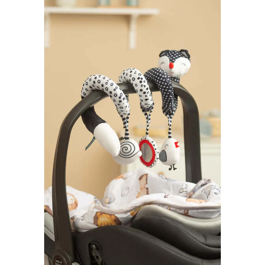 Toy Spiral for stroller and bed Black-White Fox Sensillo