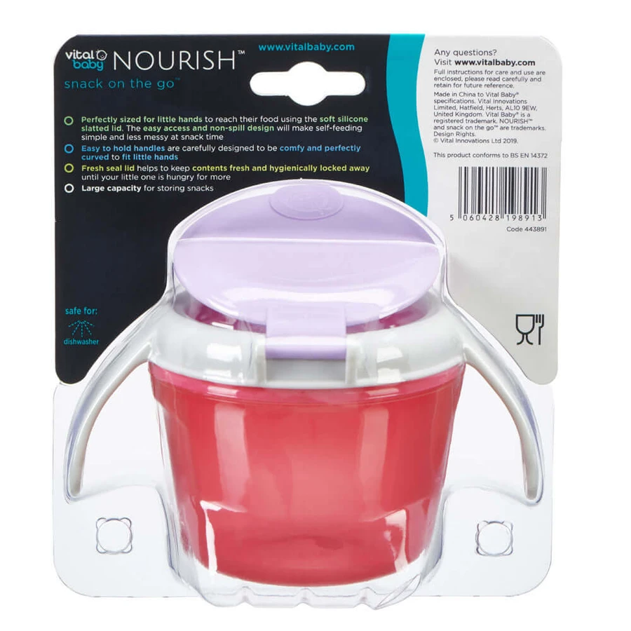 Ciotola per la pappa senza versamenti Purple Vital Baby