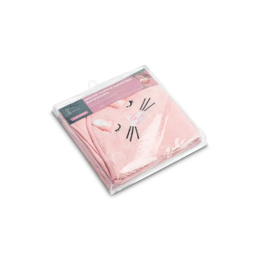 Prosop pentru copii cu glugă 100X100 Sm Rabbit Pink Sensillo
