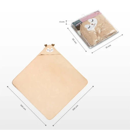 Prosop pentru copii cu glugă 100X100 Sm Rabbit Pink Sensillo