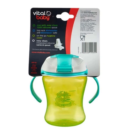 Pahar ușor de sorbit cu mânere detașabile 260 ml. Verde Vital Baby
