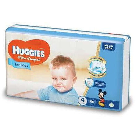 Pañal Ultra Confort Niño nº 4, 8-14 kg, 66 unidades, Huggies