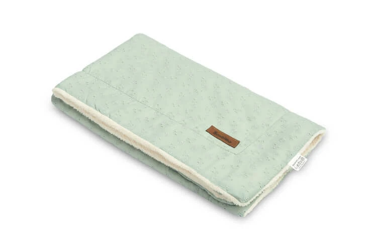 Manta Bordada 80X100 Peluche Menta Claro