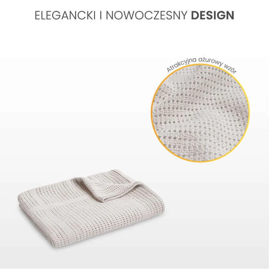 Decke 100% Baumwolle Moli Hellgrau Sensillo