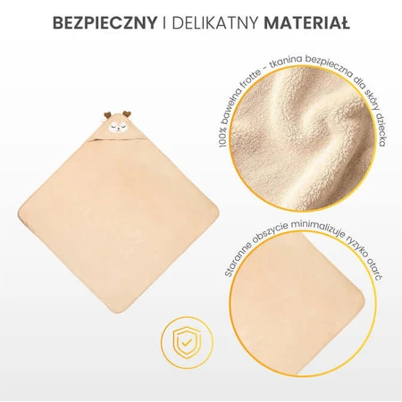 Prosop pentru copii cu glugă 100X100 Sm Deer Beige Sensillo