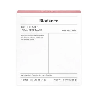 Set masti pentru hidratare intensa si fermitate Bio-Collagen Real Deep, 4 bucati, Biodance