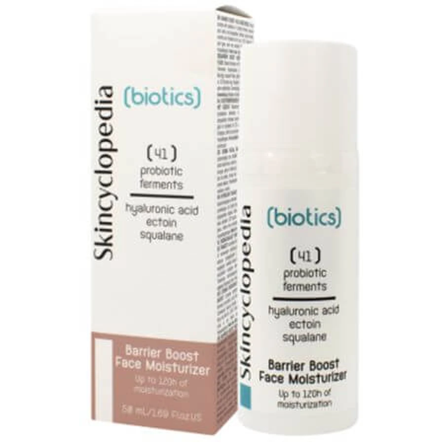 Crema de fata hidratanta cu acid hialuronic, ectoina si squalane Biotics, 50 ml, Skincyclopedia