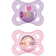 Mum 115S Sucette orthodontique en silicone I Love Daddy Rainbow - Mov-Roz pour 2-6 mois 2pcs