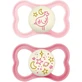 Mam Supreme Ciuccio in silicone Rosa Uccello / Stelle per 6-16 mesi