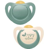 Nuk 10737879 Chupetes Ortodónticos Goma Enjoy Nature - Verde para 0-6 meses 2pcs