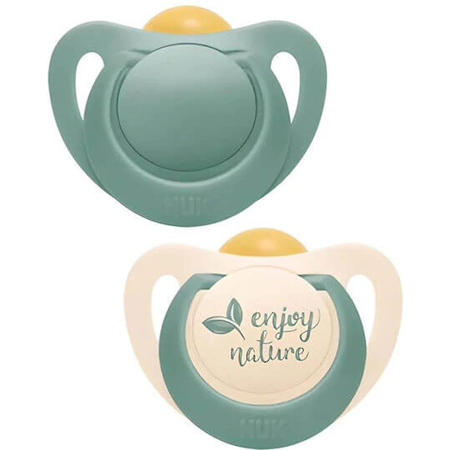 Nuk 10737879 Kieferorthopädische Schnuller Gummi Genießen Sie die Natur - Grün für 0-6 Monate 2pcs