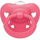 Nuk Signature Silikon kieferorthopädische Schnuller mit Deckel Herzen - Fuchsia Pink für 6-18 Monate