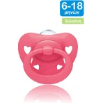 Nuk Signature Silikon kieferorthopädische Schnuller mit Deckel Herzen - Fuchsia Pink für 6-18 Monate