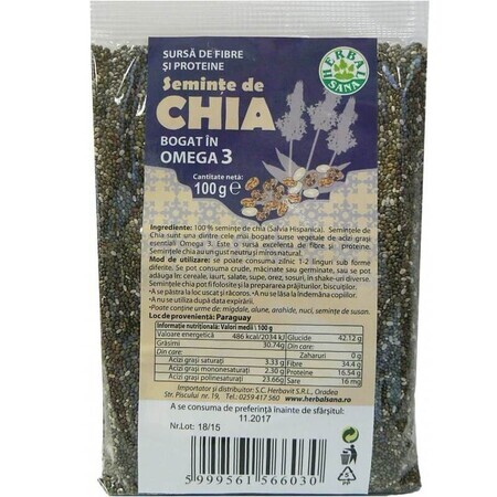 Semillas de chía, 500 g, Herbal Sana