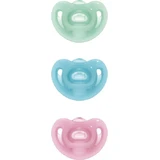 Nuk Chupete Ortodóntico de Silicona Sensible con Funda Azul Claro para 0-6 meses