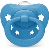 Nuk Signature Chupete ortodóntico de silicona con bolsa Star - Azul para 18-36 meses