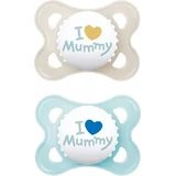 Mam I Love Mummy I Love Mummy Chupetes de silicona - Beige/Azul para 2-6 meses 2pcs