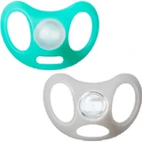Tommee Tippee Bretelle ortodontiche in silicone blu/grigio per 6-18 mesi 2 pz.