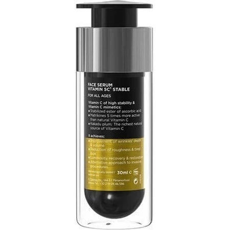 Frezyderm Vitamin 5C3 Stabilne przeciwstarzeniowe serum do twarzy z witaminą C i peptydami o działaniu detoksykującym i rozjaśniającym 30ml: ceny i cechy