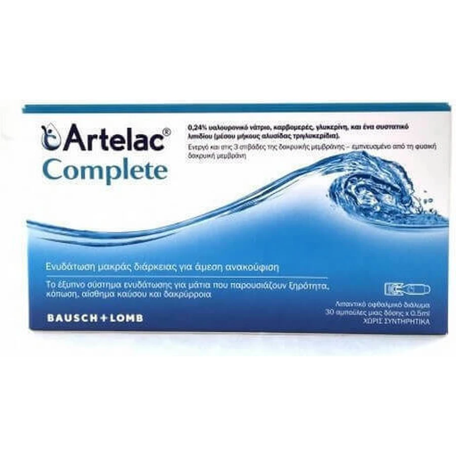 Bausch & Lomb Artelac Complete Dry Eye Drops 30x0.5ml