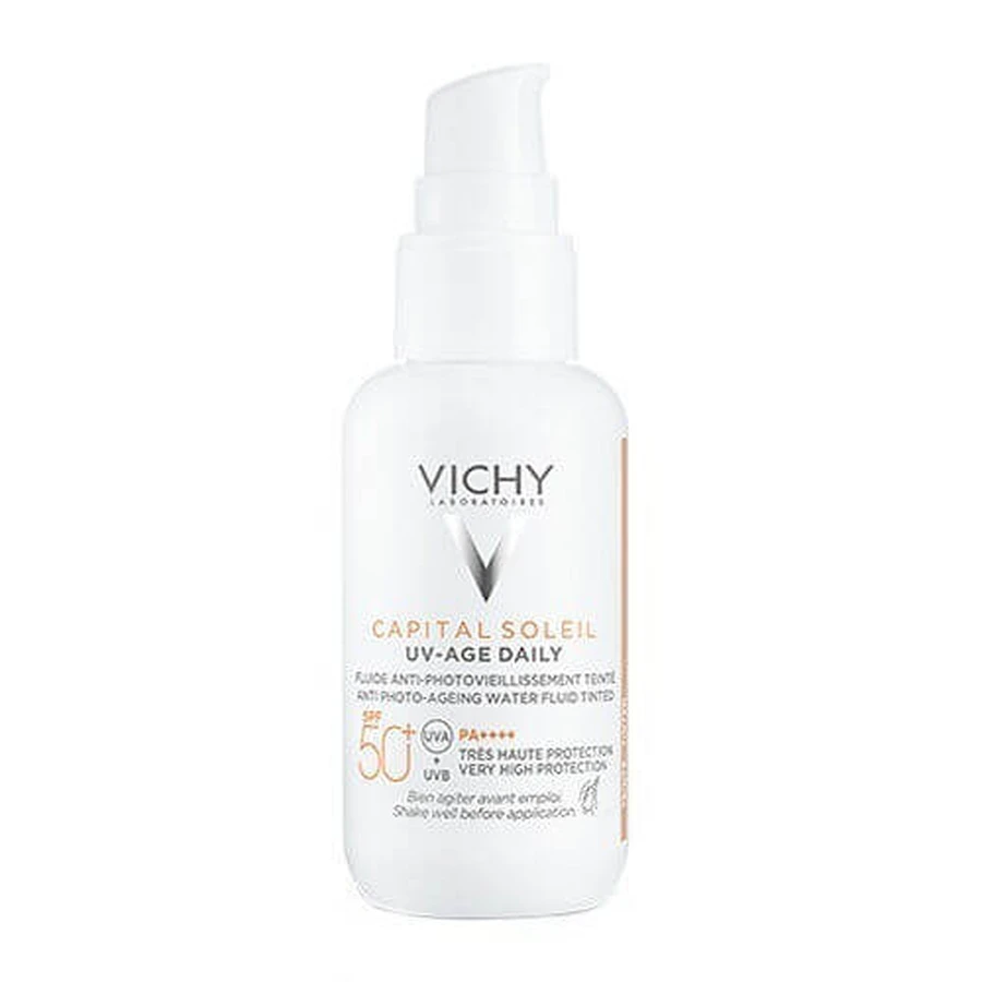 Vichy Capital Soleil UV-Age Dagelijkse Bescherming Gezichtscrème SPF50 met Licht Pigment 40ml