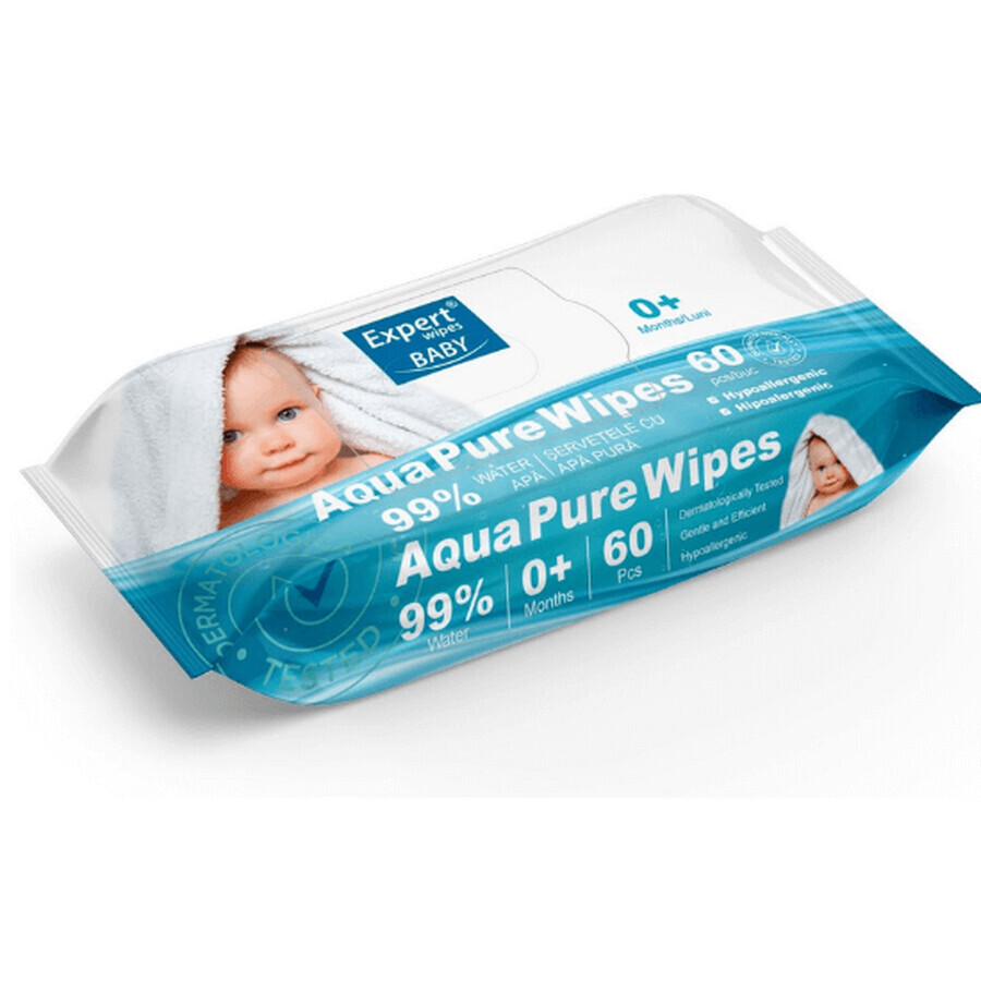 Toallitas húmedas Aqua Pure Baby, 60 unidades, Expert Wipes