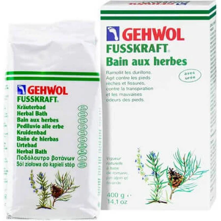 Gehwol Fusskraft Fusskraft Baño de Hierbas Sales Limpiadoras para Ampollas, Callos y Callosidades Agrietadas con Urea 400gr