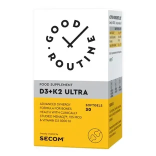Vitamina D3 + K2 Rutina Ultra Buena, 30 cápsulas de gelatina blanda, Secom