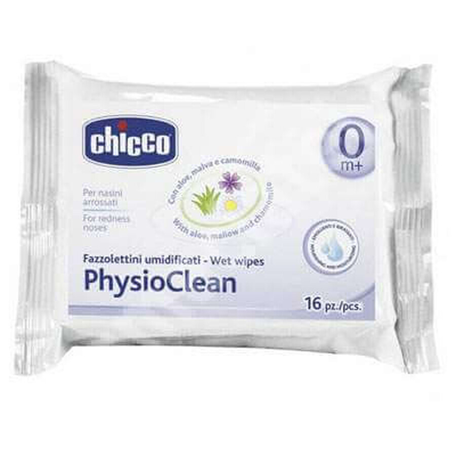 Chicco Fazzolettini Umidificati Physioclean, 16 Salviette