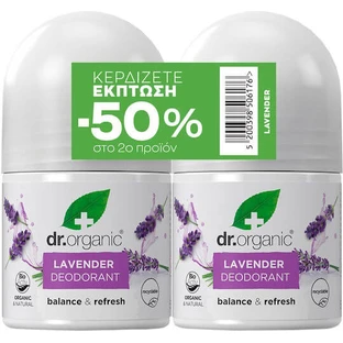 Dr.Organic Lavender Deodorant sub formă de Roll-On 2x50ml