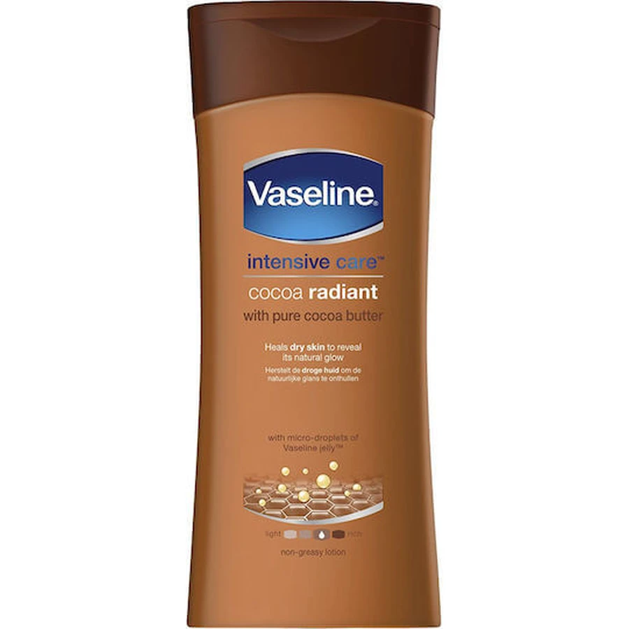Vaseline Intensive Care Cocoa Radiant Lozione idratante rigenerante con Aloe Vera per pelli secche 400ml